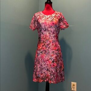 Elie Tahari Pink Floral Lace Dress Size 6